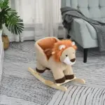 Qaba Plush Rocking Lion with Seat Belt and Sound Brown for Ages 18-36 Months - Image 10