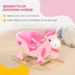Qaba Toddler Rocking Horse with Seatbelt, Ride-On Unicorn Rocker Toy with 32 Songs and Seatbelt, Pink - Image 6