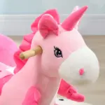 Qaba Toddler Rocking Horse with Seatbelt, Ride-On Unicorn Rocker Toy with 32 Songs and Seatbelt, Pink - Image 9