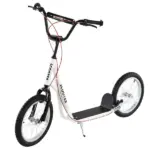 Aosom Toddler Scooter, White, Adjustable Handlebar, Kick Scooter for Kids 5+, Dual Brakes, Inflatable Wheels - Image 11