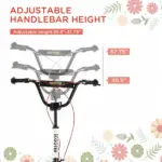 Aosom Toddler Scooter, White, Adjustable Handlebar, Kick Scooter for Kids 5+, Dual Brakes, Inflatable Wheels - Image 5