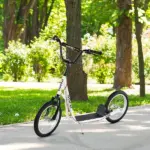 Aosom Toddler Scooter, White, Adjustable Handlebar, Kick Scooter for Kids 5+, Dual Brakes, Inflatable Wheels - Image 10