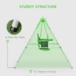 Outsunny Toddler Swing Set with Metal Stand, Safety Seat Belt for Kids Aged 6-36 Months, Backyard Indoor and Outdoor Use, Green - Image 6