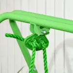Outsunny Toddler Swing Set with Metal Stand, Safety Seat Belt for Kids Aged 6-36 Months, Backyard Indoor and Outdoor Use, Green - Image 7