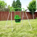 Outsunny Toddler Swing Set with Metal Stand, Safety Seat Belt for Kids Aged 6-36 Months, Backyard Indoor and Outdoor Use, Green - Image 10