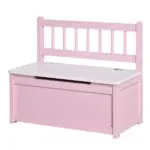 Qaba Toddler Toy Box Storage Bench with Large 27 L Interior, Kids Storage Bench Seat with Storage for Toddler Playroom Furniture - Image 11