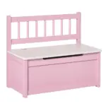 Qaba Toddler Toy Box Storage Bench with Large 27 L Interior, Kids Storage Bench Seat with Storage for Toddler Playroom Furniture