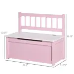 Qaba Toddler Toy Box Storage Bench with Large 27 L Interior, Kids Storage Bench Seat with Storage for Toddler Playroom Furniture - Image 3
