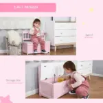 Qaba Toddler Toy Box Storage Bench with Large 27 L Interior, Kids Storage Bench Seat with Storage for Toddler Playroom Furniture - Image 5