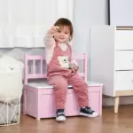 Qaba Toddler Toy Box Storage Bench with Large 27 L Interior, Kids Storage Bench Seat with Storage for Toddler Playroom Furniture - Image 10