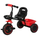 Qaba Toddler Tricycle for Kids 2-5 Years Adjustable Seat Storage Baskets Red Durable Bike for Girls and Boys - Image 11