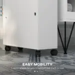 Kleankin Toilet Paper Cabinet, Slim Bathroom Cabinet with 4 Rolling Wheels, Small Bathroom Storage Cabinet with Paper Holes - Image 4