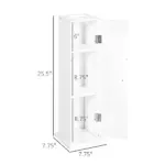 HOMCOM Toilet Paper Storage Cabinet 26" Narrow Bathroom Organizer Floor Standing White - Image 3