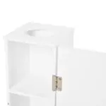 HOMCOM Toilet Paper Storage Cabinet 26" Narrow Bathroom Organizer Floor Standing White - Image 7