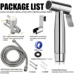 Stainless Steel Handheld Bidet Sprayer Kit with Hose and T-Valve - Image 5