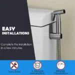 Stainless Steel Handheld Bidet Sprayer Kit with Hose and T-Valve - Image 7