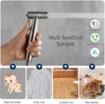 Stainless Steel Handheld Bidet Sprayer Kit with Hose and T-Valve - Image 8