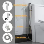Stainless Steel Handheld Bidet Sprayer Kit with Hose and T-Valve - Image 13