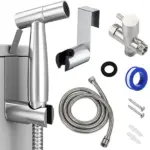 Stainless Steel Handheld Bidet Sprayer Kit with Hose and T-Valve - Image 15