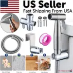 Stainless Steel Handheld Bidet Sprayer Kit with Hose and T-Valve