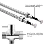 Stainless Steel Handheld Bidet Sprayer Kit with Hose and T-Valve - Image 4