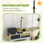 PawHut Tortoise Enclosure Tortoise House with Adjustable Lamp Holder, Storage Shelf, Removable Main House, Openable Lid, Gray - Image 5