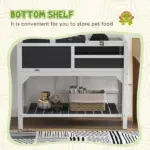 PawHut Tortoise Enclosure Tortoise House with Adjustable Lamp Holder, Storage Shelf, Removable Main House, Openable Lid, Gray - Image 7