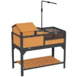 Tortoise Enclosure Tortoise House w/ Adjustable Lamp Holder, Storage Shelf, Removable Main House, Openable Lid, Yellow - Image 11