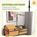 Tortoise Enclosure Tortoise House w/ Adjustable Lamp Holder, Storage Shelf, Removable Main House, Openable Lid, Yellow - Image 5