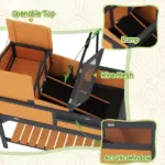 Tortoise Enclosure Tortoise House w/ Adjustable Lamp Holder, Storage Shelf, Removable Main House, Openable Lid, Yellow - Image 8