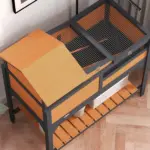 Tortoise Enclosure Tortoise House w/ Adjustable Lamp Holder, Storage Shelf, Removable Main House, Openable Lid, Yellow - Image 9