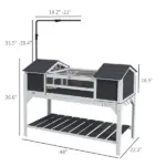 Tortoise Enclosure Tortoise House with Adjustable Lamp Holder Storage Shelf, Dual Main Houses, Openable Lid, Gray - Image 2