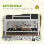 Tortoise Enclosure Tortoise House with Adjustable Lamp Holder Storage Shelf, Dual Main Houses, Openable Lid, Gray - Image 6