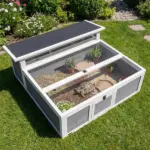 PawHut Tortoise Habitat Openable Top Wooden Tortoise Enclosure Run Area and Clear Window Dark Gray - Image 2