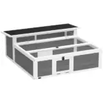 PawHut Tortoise Habitat Openable Top Wooden Tortoise Enclosure Run Area and Clear Window Dark Gray - Image 11