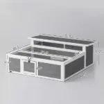 PawHut Tortoise Habitat Openable Top Wooden Tortoise Enclosure Run Area and Clear Window Dark Gray - Image 3