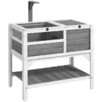 Tortoise Habitat with Shelf Storage Tortoise Gift Accessory with Weather Protection for Indoor, Light Gray - Image 11