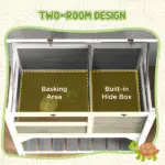 Tortoise Habitat with Shelf Storage Tortoise Gift Accessory with Weather Protection for Indoor, Light Gray - Image 4