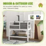 Tortoise Habitat with Shelf Storage Tortoise Gift Accessory with Weather Protection for Indoor, Light Gray - Image 8