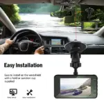4 Inch Dual Dash Cam with 1296P Front and 720P Rear Camera - Image 9