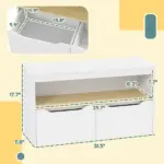 Toy Storage Organizer with 2 Drawers, Toy Shelf, Large Top, for Bedroom, Nursery, Living Room, White - Image 2