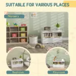 Toy Storage Organizer with 2 Drawers, Toy Shelf, Large Top, for Bedroom, Nursery, Living Room, White - Image 5