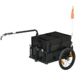 Trailer for Bike, Bicycle Cargo Trailer with Removable Storage Box and Folding Frame, Steel Bottom