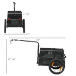 Trailer for Bike, Bicycle Cargo Trailer with Removable Storage Box and Folding Frame, Steel Bottom - Image 3