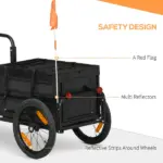 Trailer for Bike, Bicycle Cargo Trailer with Removable Storage Box and Folding Frame, Steel Bottom - Image 6
