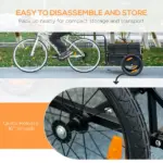 Trailer for Bike, Bicycle Cargo Trailer with Removable Storage Box and Folding Frame, Steel Bottom - Image 7