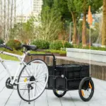 Trailer for Bike, Bicycle Cargo Trailer with Removable Storage Box and Folding Frame, Steel Bottom - Image 10