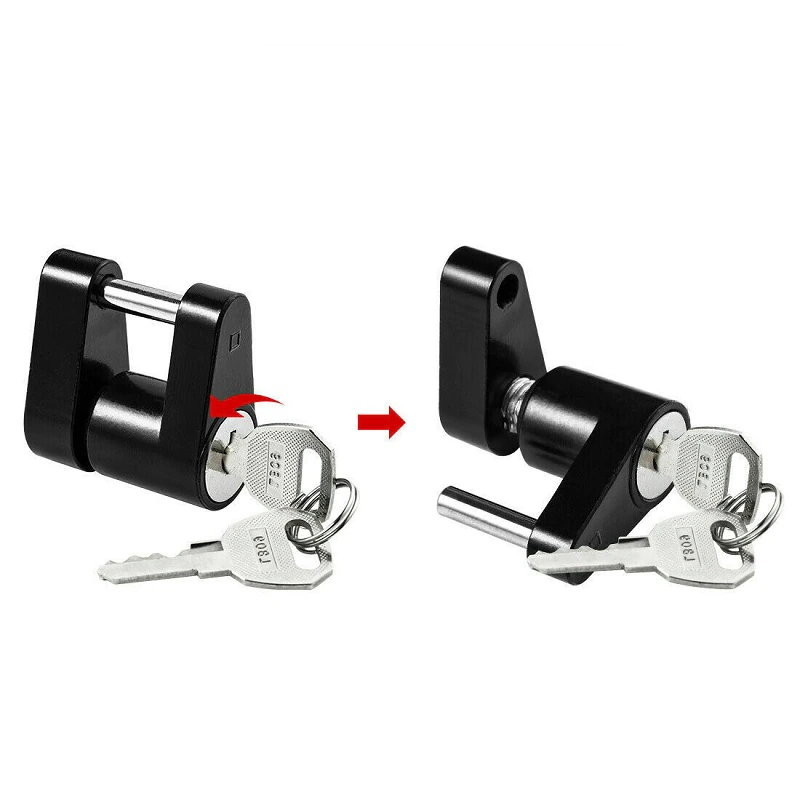 Trailer Hitch Coupler Lock 1/4 Inch Diameter 3/4 Inch Span with 2 Keys