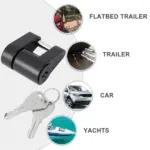 Trailer Hitch Coupler Lock 1/4 Inch Diameter 3/4 Inch Span with 2 Keys - Image 8