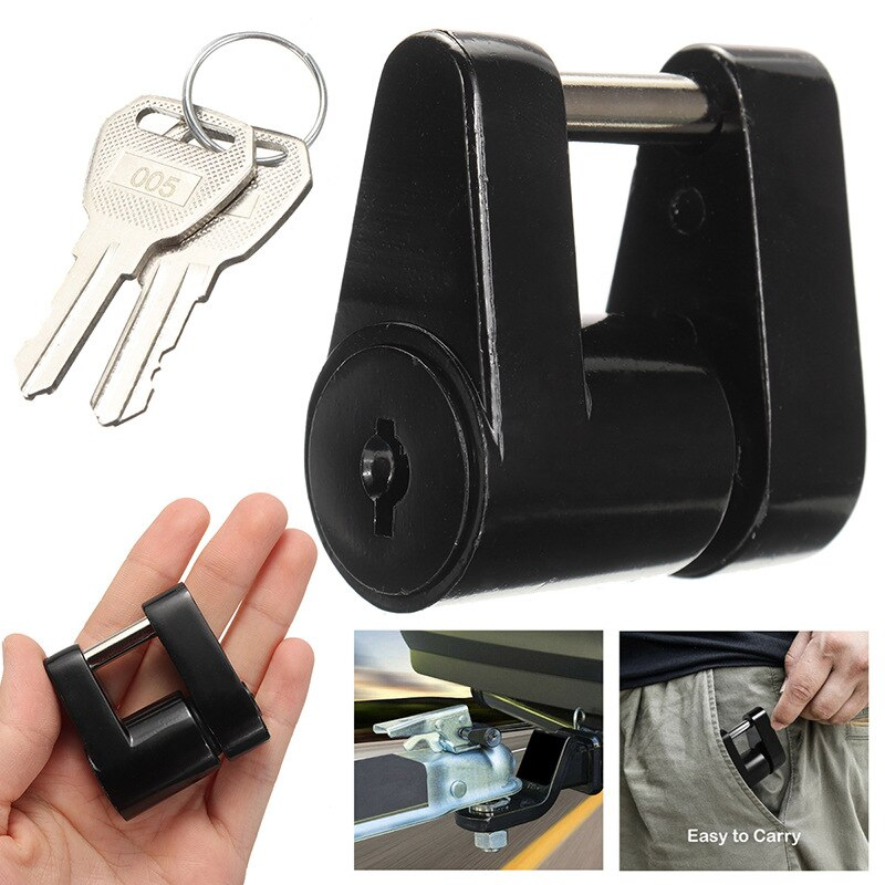 Trailer Hitch Coupler Lock 1/4 Inch Diameter 3/4 Inch Span with 2 Keys